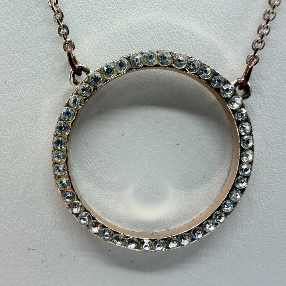 Radiant Crystal Circle Pendant Necklace Minimalist Statement Jewelry Gift Idea